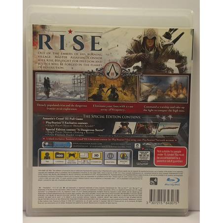 پشت کاور اصلی بازی Assassins Creed 3 نسخه PS3 مربوط به محصول در حال فروش