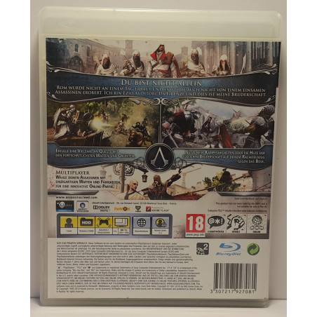 پشت کاور اصلی بازی Assasin's Creed Brotherhood نسخه PS3 مربوط به محصول در حال فروش