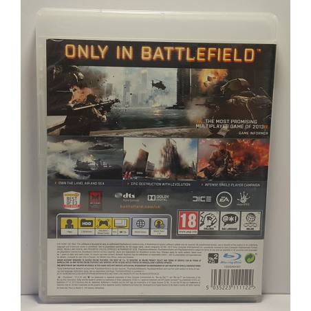 تصویر پشت کاور اورجینال بازی Battlefield 4 نسخه ی PS3 مربوط به محصول در حال فروش