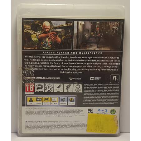 پشت کاور اورجینال و اصلی بازی مکس پین تری (Max Payne 3) نسخه PS3 مربوط به محصول در حال فروش