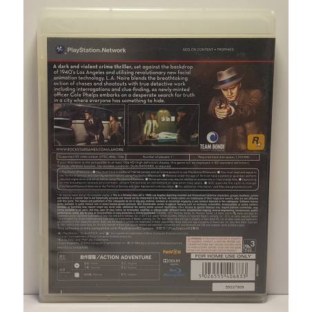 پشت کاور اصلی و اورجینال بازی L.A. Noire نسخه PS3 مربوط به محصول در حال فروش