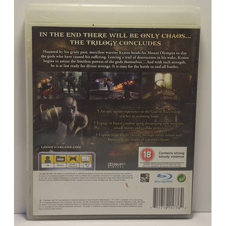 پشت کاور اصلی و اورجینال بازی خدای جنگ (God of War 3) نسخه PS3 مربوط به محصول در حال فروش