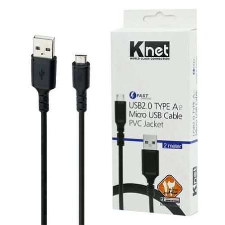 کابل شارژ میکرو یو اس بی Micro USB برند Knet از نوع Fast Charging