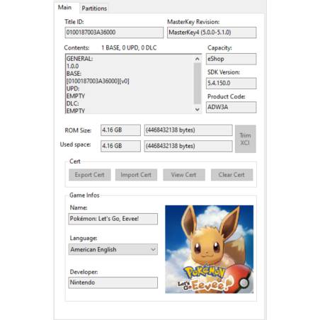 مشخصات فایل بازی Pokémon Let’s Go Eevee موجود در آرشیو ویجی بازار