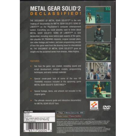 پشت کاور مستند The Document of Metal Gear Solid 2 برای PS2