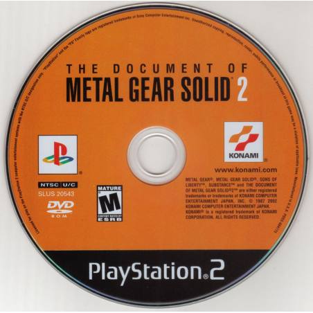 لیبل دیسک مستند The Document of Metal Gear Solid 2 برای PS2