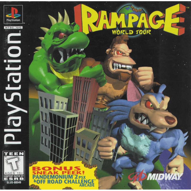 کاور بازی Rampage World Tour مخصوص پلی استیشن وان (PS1)