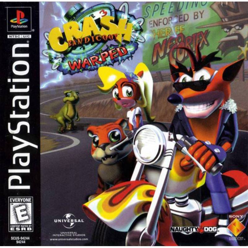 کاور بازی Crash Bandicoot: Warped مخصوص پلی استیشن وان (PS1)