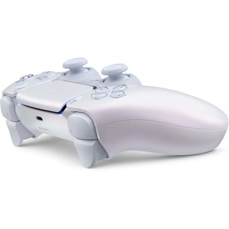 کنترلر (دسته) PS5 مدل Chroma Pearl (سفید کروم یا سفید مرواریدی) تصویر کنترلر خوابیده از کنار